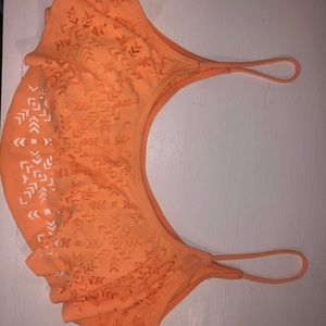 Tangerine orange ruffle bikini top! Size L